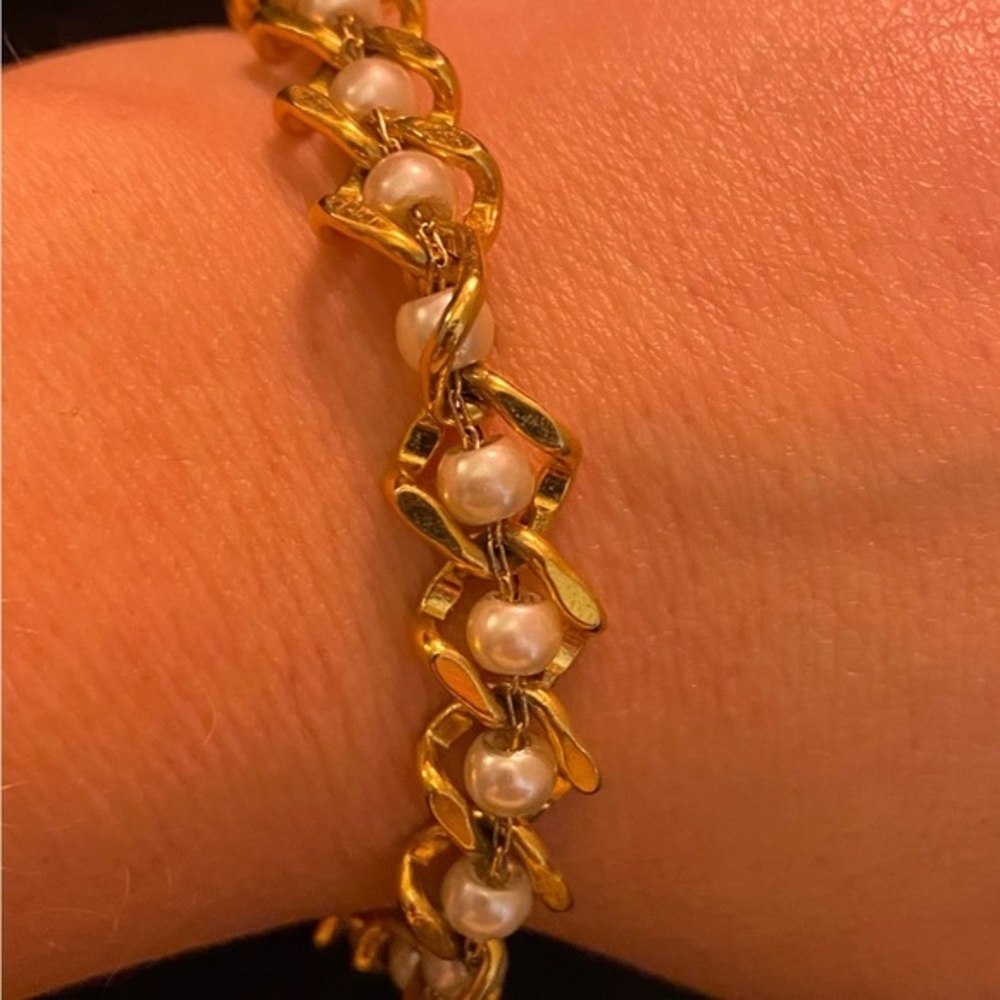 Gold & Pearl Fashion Necklace New - Picture 1 of 2